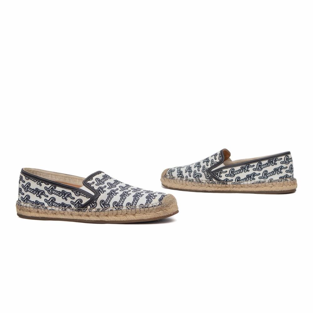 Louis Vuitton Men’s Canvas Printed Slip On Trocadero Espadrilles White 41 US8